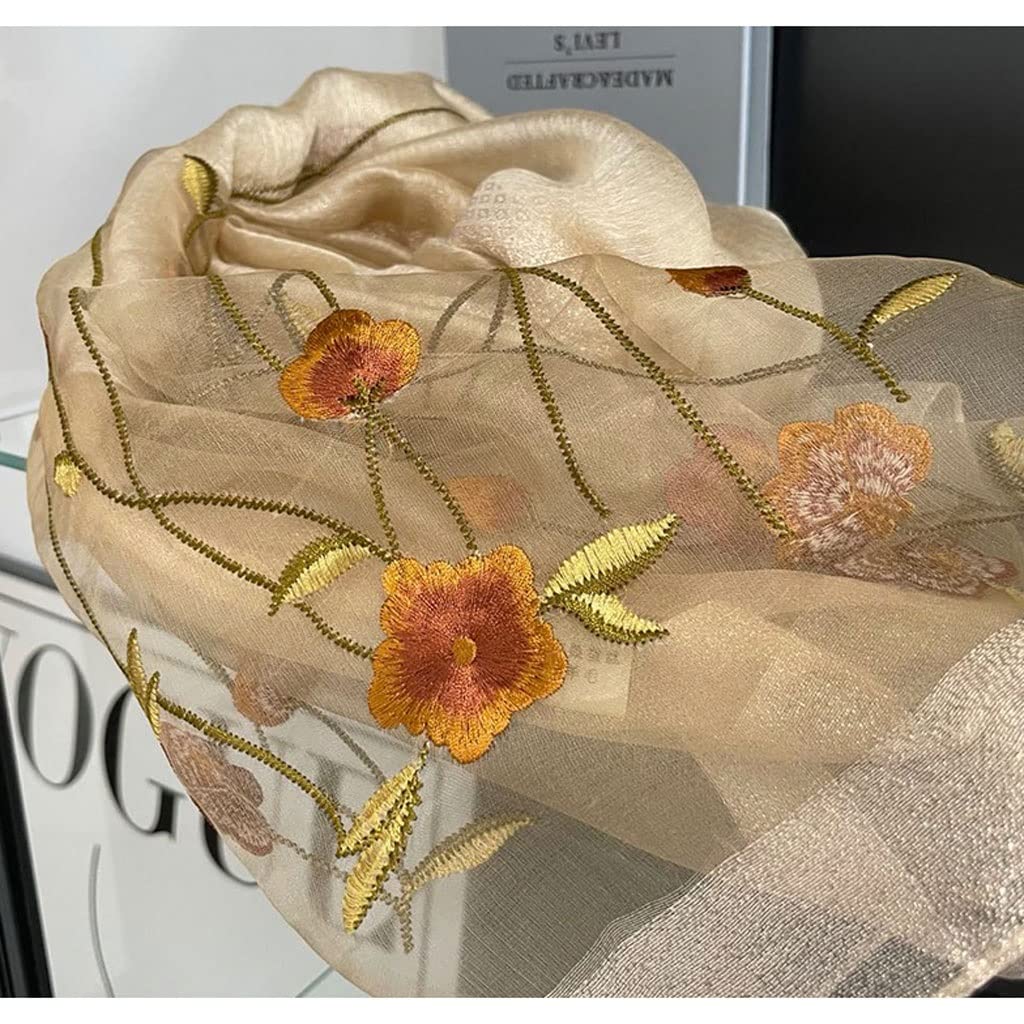 Sciarpa Scialle Sciarpa di lana di seta Sciarpa florak stampa ricamo sciarpe moda donne sottili involucri lunghi sciarpe autunno e inverno scialle di seta Stola Elegante
