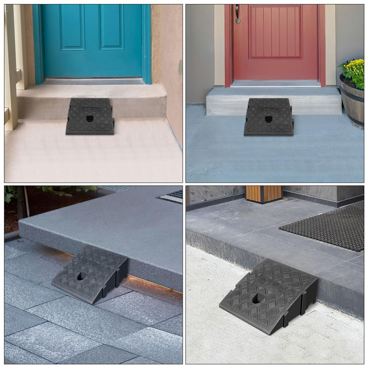 2 Pezzi Rampa per Auto Portatile in Plastica Nera, Rampa Garage | Soglia Rialzata, Resistente All’usura e Flessibile, Installazione Semplice per Accessi e Passaggi