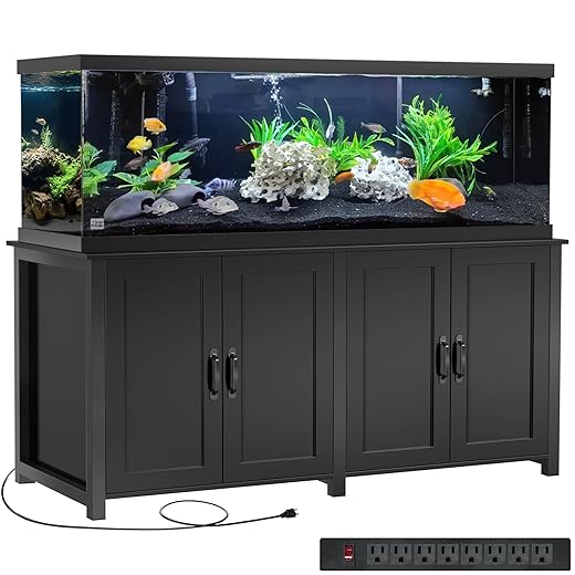 GDLF 100-150 Gallon Fish Tank Stand, 120 Gallon Tank Stand with 60"*24" Tabletop Fits 100/120/150 Volumns Aquariums,2200LBS Capacity Heavy Duty