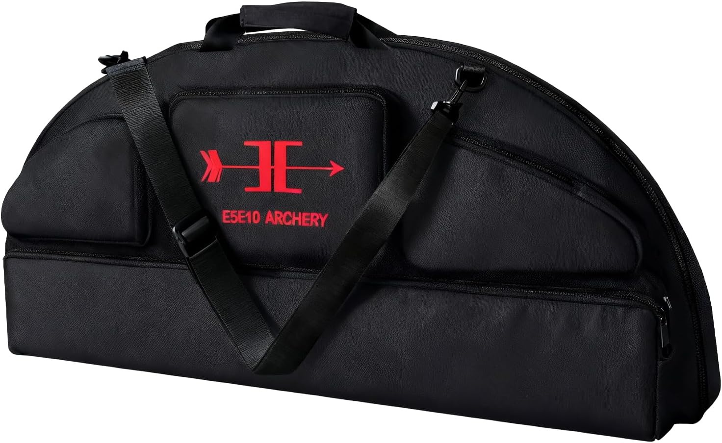 Compound Bow Case - Waterproof Lightweight Soft Padded Bow Case, 3 Multipurpose Exterior Pockets + Dedicated Long Arrow Bag, Premium Fabric Comfortable for Secure Archery Accessories (Black)