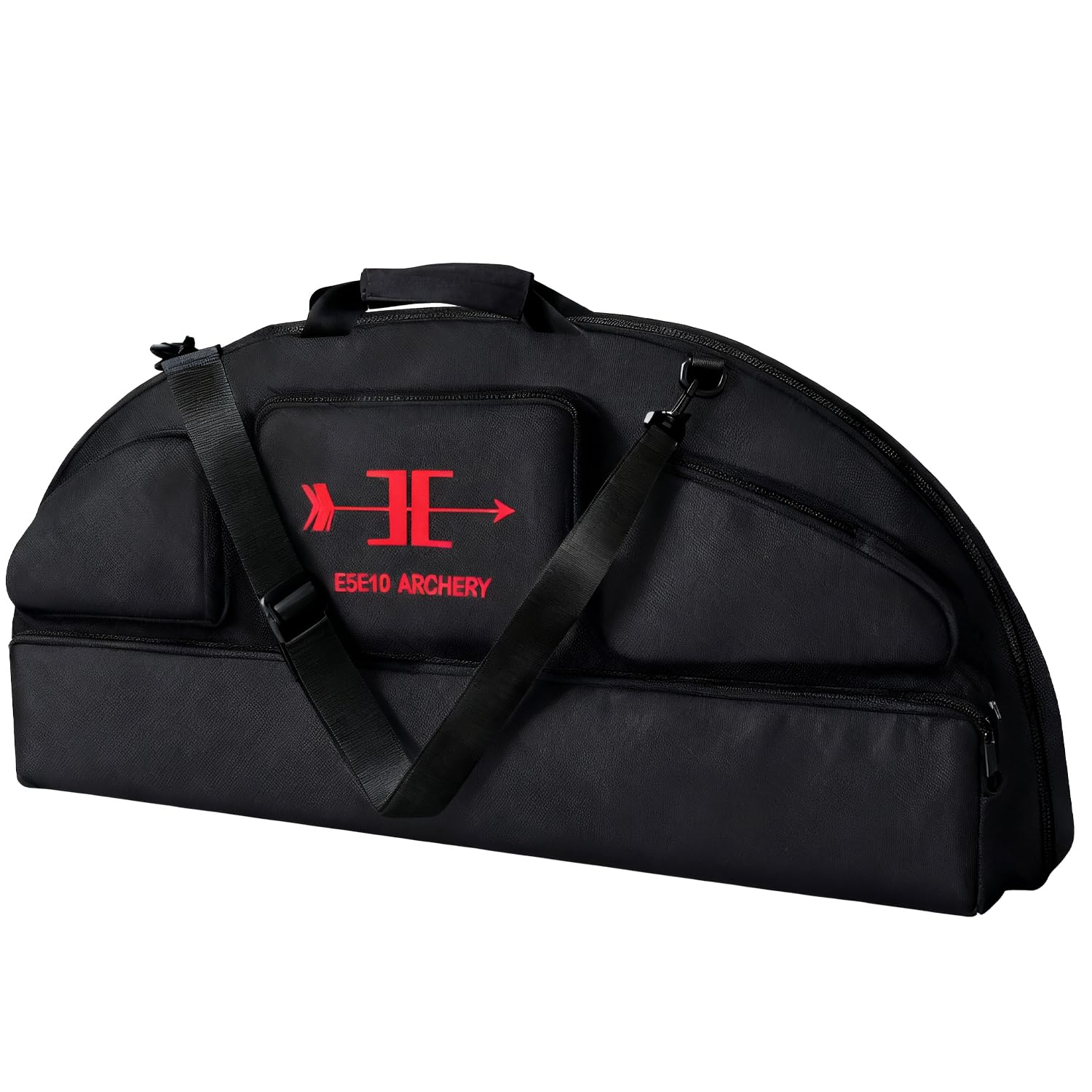 Compound Bow Case - Waterproof Lightweight Soft Padded Bow Case, 3 Multipurpose Exterior Pockets + Dedicated Long Arrow Bag, Premium Fabric Comfortable for Secure Archery Accessories (Black 37″)
