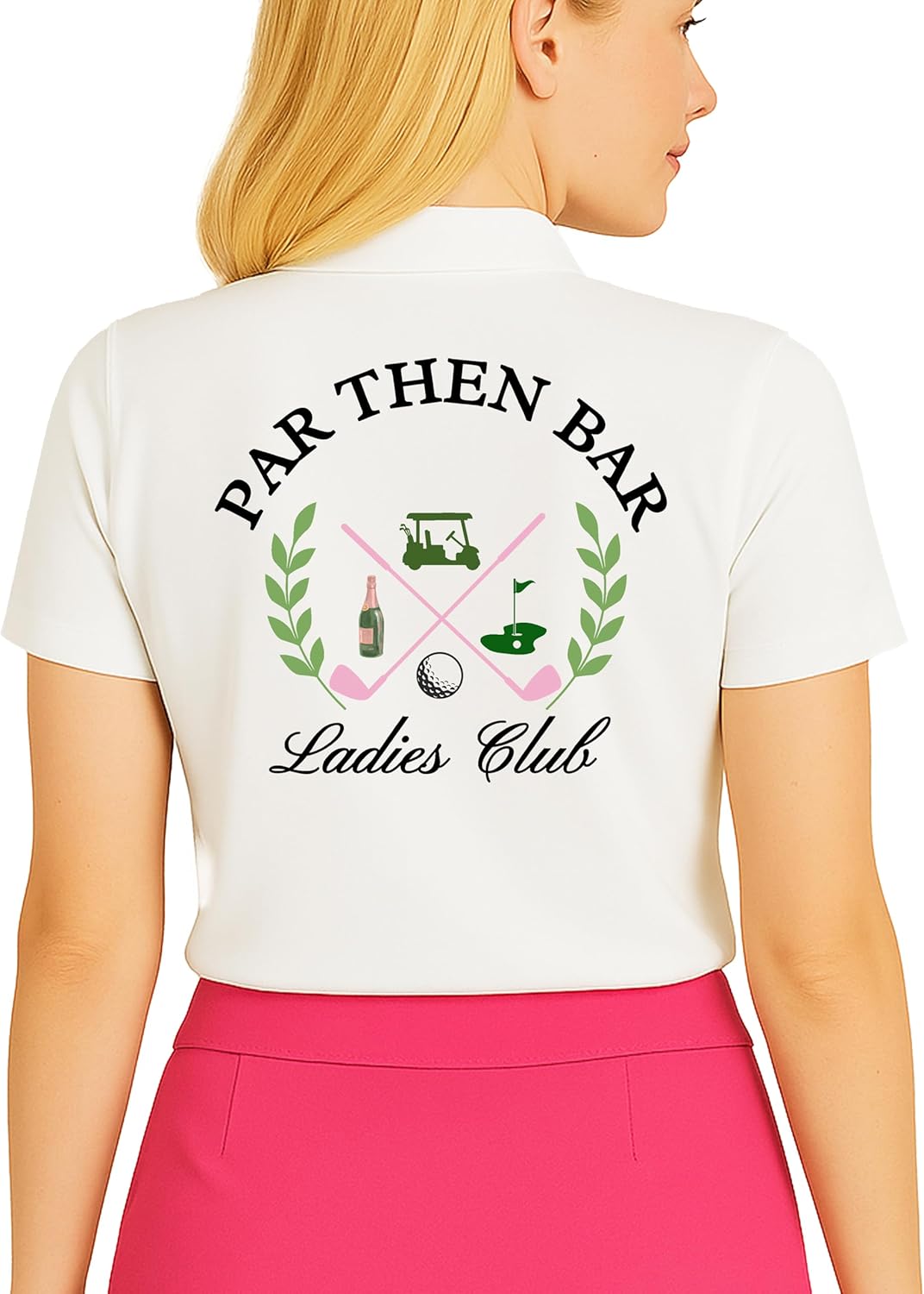 Par Then Bar Ladies Club Funny Matching Team Golf Outfit Golf Polo for Women