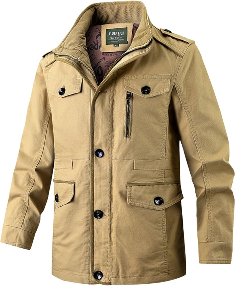 Veste Saharienne Homme éTé - Hommes Décontracté Capuche Amovible à Manches Longues Fermeture éclair Multi-Poches Manteau Vêtements D'extérieur En Vrac Coupe-Vent Imperméable Veste