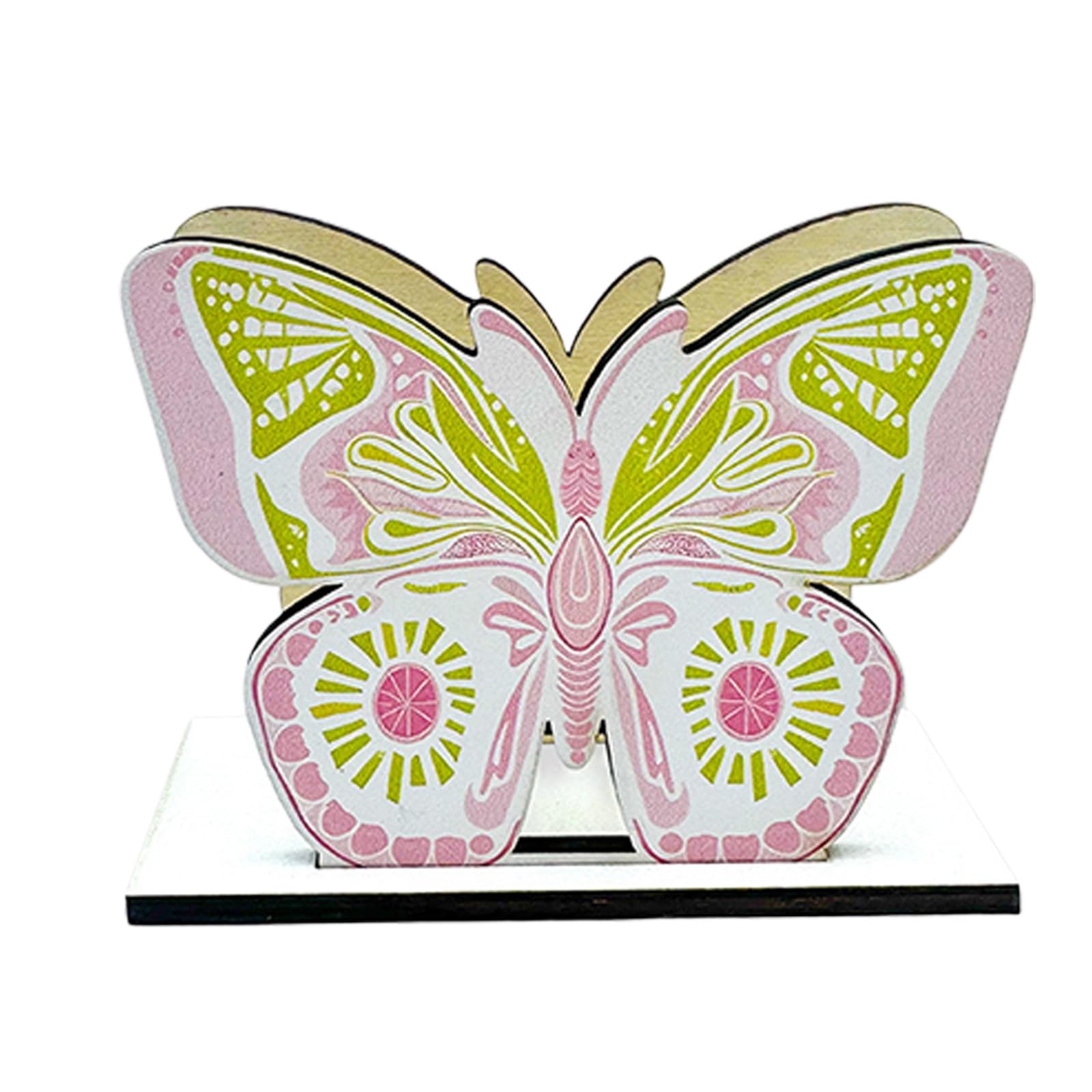 APGLSXY Unique Butterfly Themed Tissue Box Cover Wooden Kitchen Organizers Home Decoration Butterfly Napkin Holder