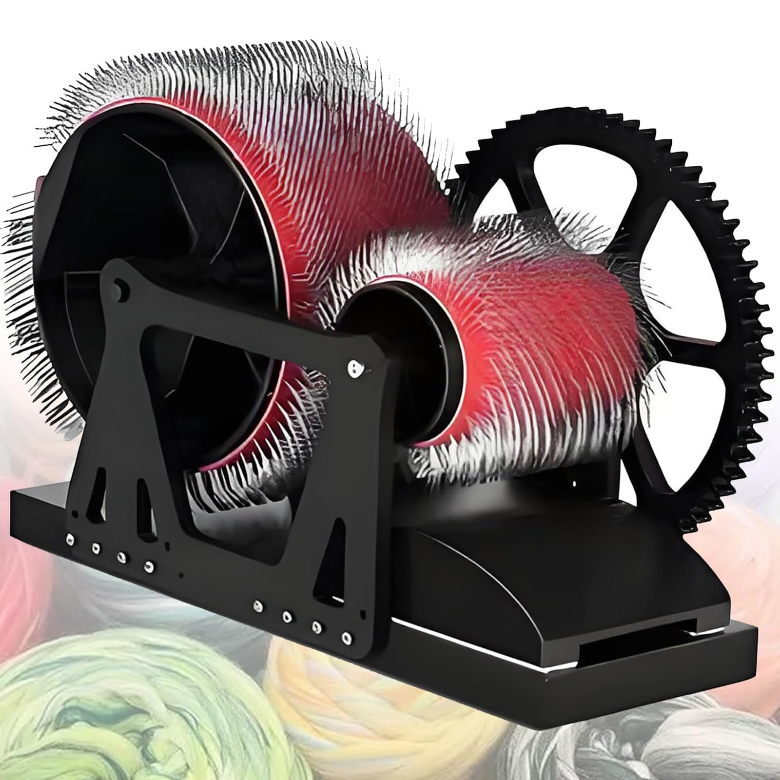 Jybnbbe Size_name Manual Drum Carder For Wool, Fibre Carding Machine For Spinning, Felting & Colour Blending, Diy Craft Tool (A)