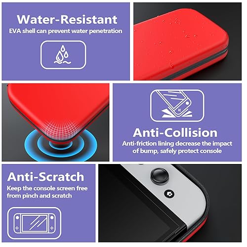 Miniatura 6 de taplzmg case for Nintendo switch Switch oled switch carrying case with 10 Game Cartridges Hard Shell Travel Switch Pouch for Console & Accessories