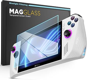 magglass Blue Light Blocking Screen Protector for ASUS ROG Ally - Tempered Glass Full Coverage Display Guard Anti-Bluelight for Reduced Eye Fatigue 7" inch