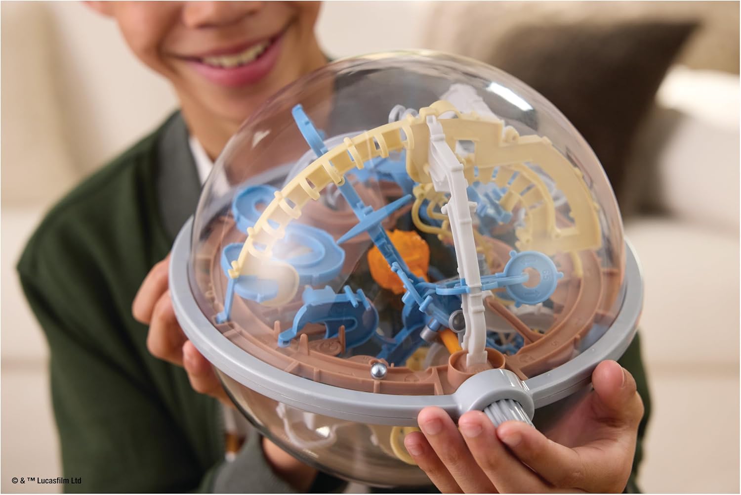 Spin Master Games, Star Wars Perplexus, Mandalorian-Themed 3D Gravity Maze & 3D Puzzle Game with 80 Obstacles, Grogu Miniature Inside, Problem-Solving Challenging Brain Teaser Fidget Toy, Ages 8 & Up