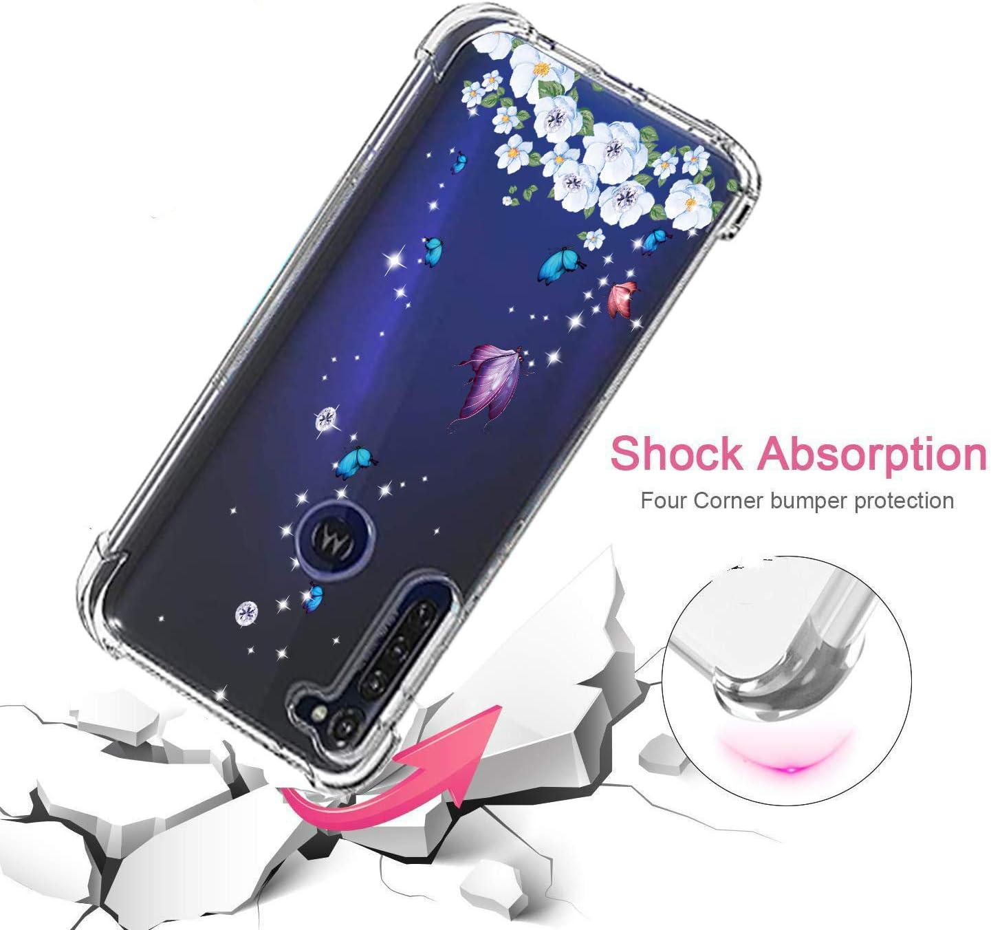 Starhemei for Moto G Stylus Case, Moto G Pro Case,Shock Absorption Flexible Gasbag Protection Soft TPU Phone Case Cover for Motorola Moto G Stylus/Moto G Pro (Butterfly)