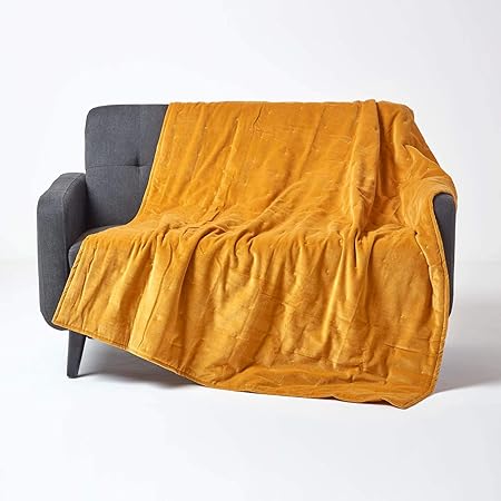yellow velvet throw