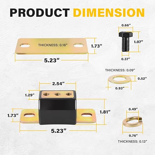 Miniatura 7 de 3.1108G Kit de soporte de montaje de transmisión, para automóviles GM RWD y camiones 2WD, para Chevy Turbo, reemplazo para montaje de transmisión