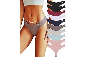 Cotton Thongs for Women - Pack of 10 Sexy V-String Underwear