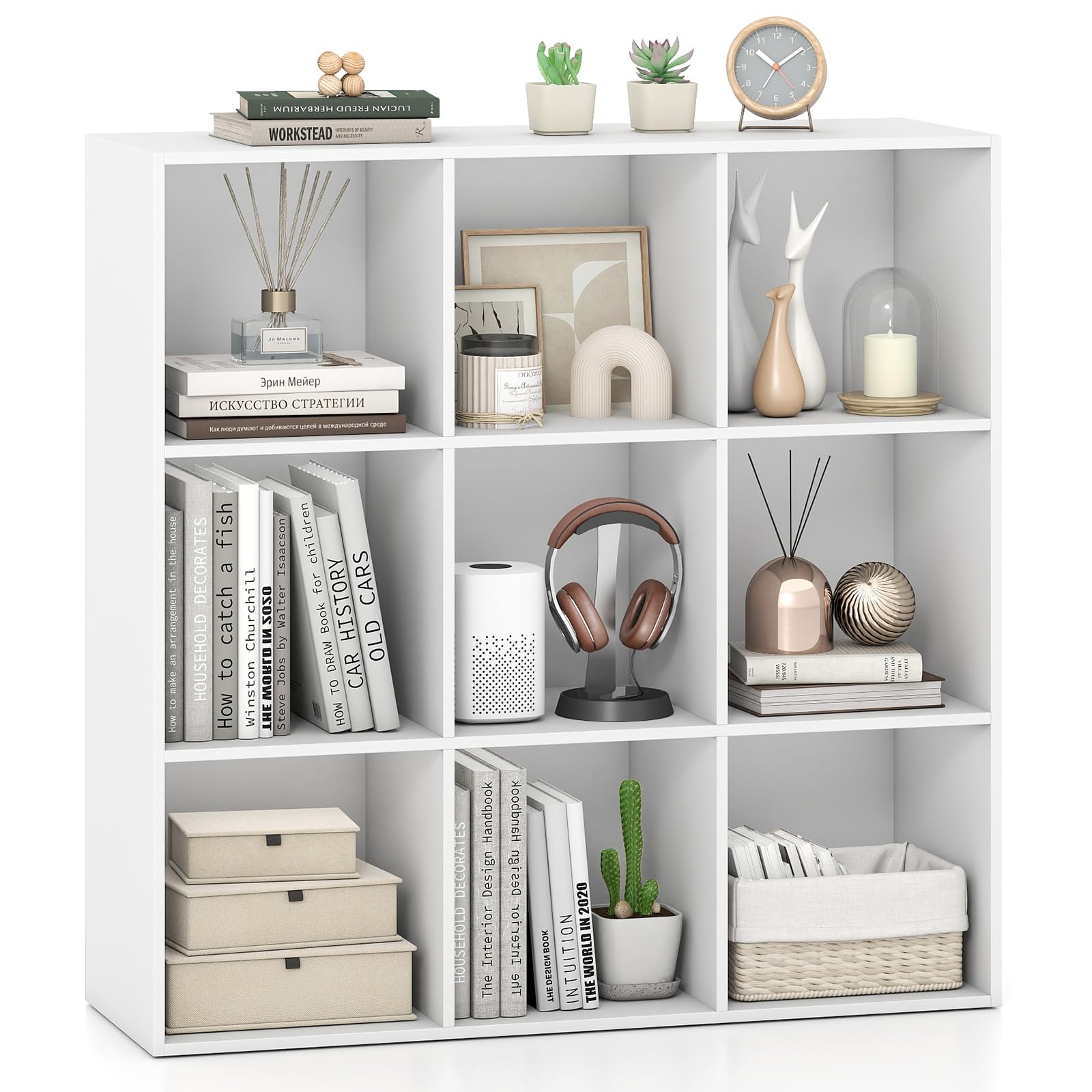CASART Cube Storage Unit (White, 9-Cube: 90 x 30 x 90cm)