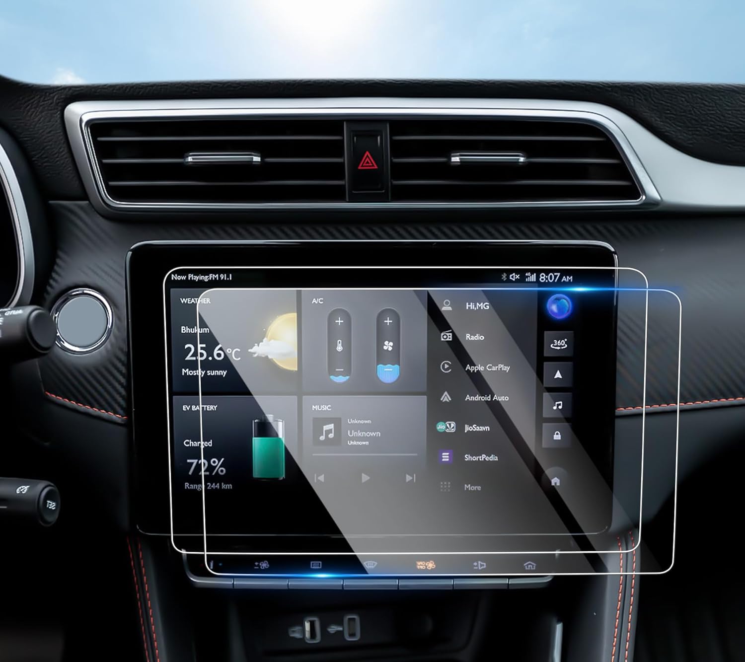 SHAOHAO For MG ZS SUV 2022 2023 2024 Screen Protector Car 10.1 Inch GPS Accessories PET Nanofilm Scratch Resistance and Fingerprint Reduction Hardness 4H MG ZS 2pcs