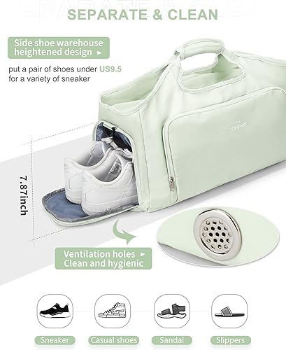 Miniatura 5 de Bolsa de gimnasio para artículos personales, bolsa de viaje, bolsa de lona para fin de semana, bolsa de noche con compartimento para zapatos, bolsas