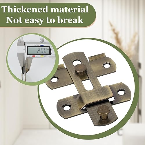 Miniatura 4 de Alise MS9001-Q - Cerradura de puerta de granero de acero inoxidable resistente de 4 pulgadas, cerradura antirrobo, cerradura de puerta de seguridad