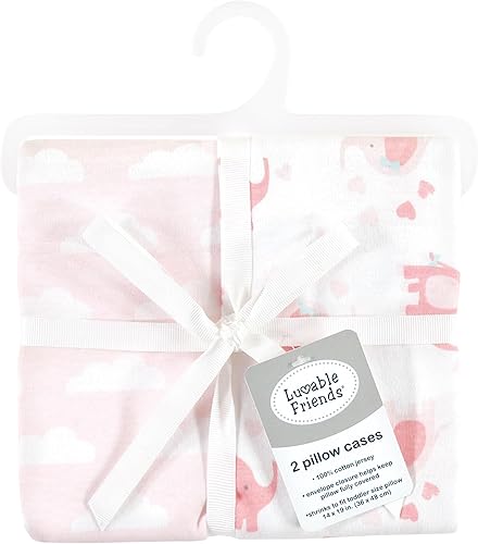 Miniatura 2 de Luvable Friends Fundas de almohada unisex para bebé, diseño de elefante básico para niña, talla única