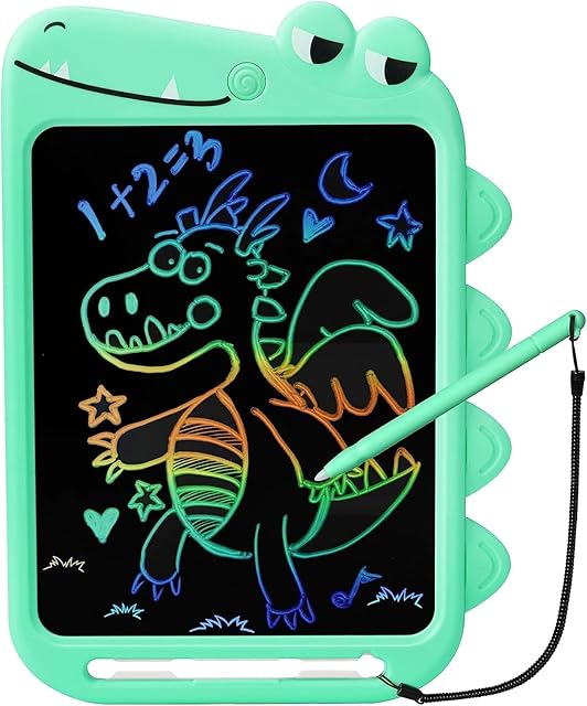 NOBES Toys for 3 4 5 6 7 8 Years Old Girls Boys Gifts, Portable Educational Unicorn Toys for Toddler, 10-inch LCD Writing Tablet Drawing Pad for Kids, Doodle Toy, Holiday Birthday Gifts (Green)