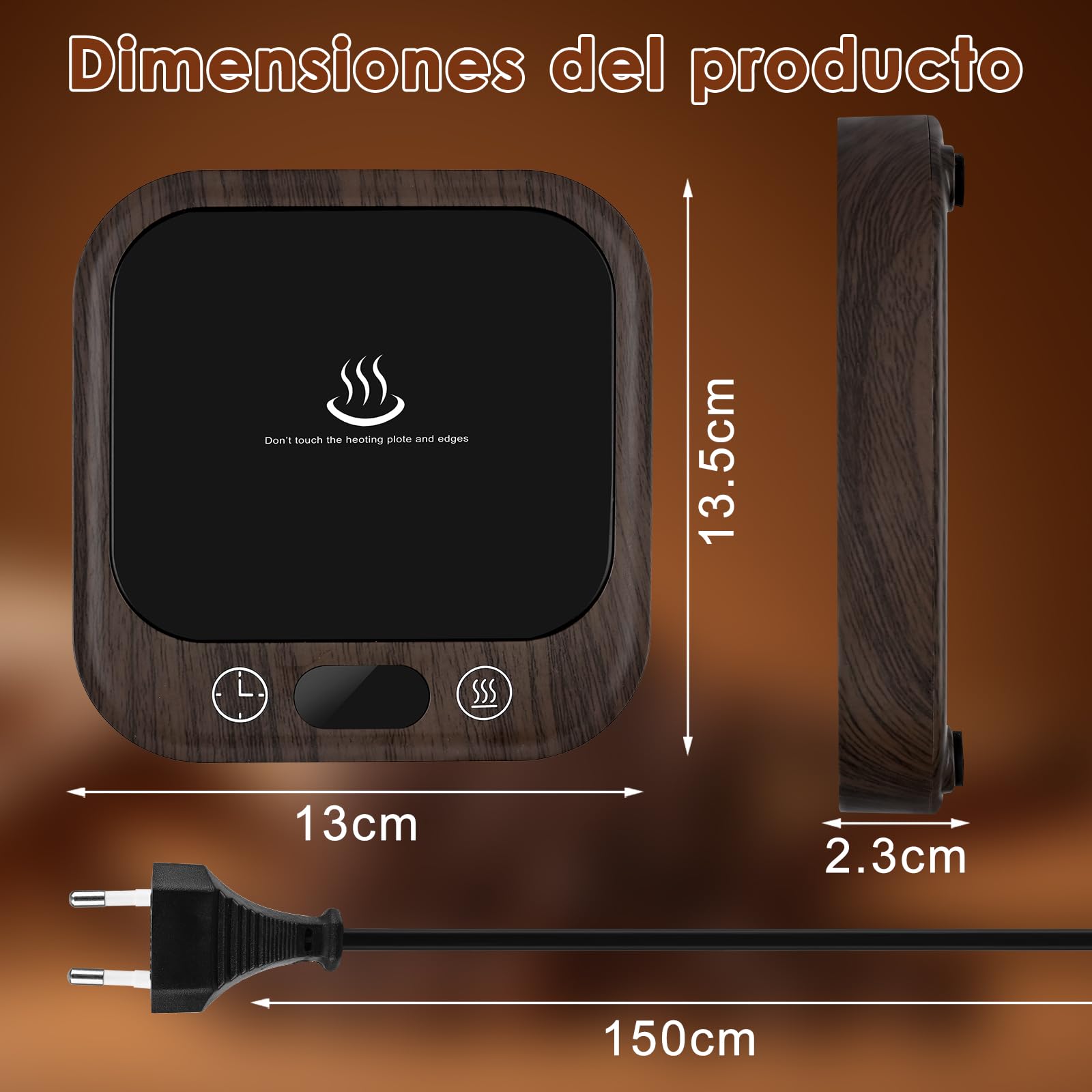 Calentador Tazas Calentador de Taza Café,con 4 Ajustes Temperatura,Horario de 2 a 8 Horas,Apagado Automático de 8 Horas,Calentador de Café para Oficina, para Café, Té, Leche, Vela, Bebidas