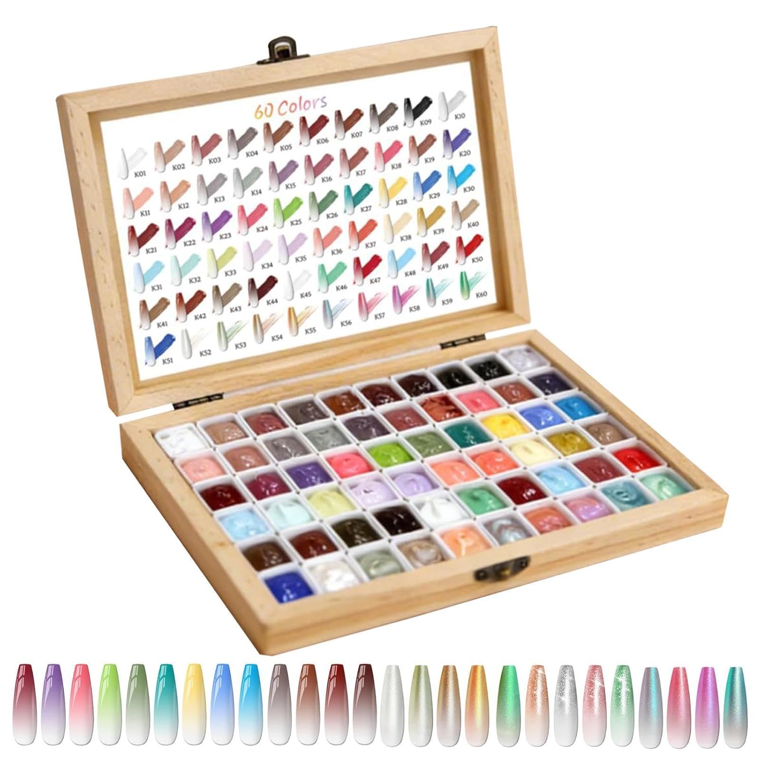Pat Pat Gel,60-Color Highly-Pigmented Long Lasting,Women Gradient Nail Patting Gel Palette - for Home Salon Party Wedding Holiday Beginners Girls Women