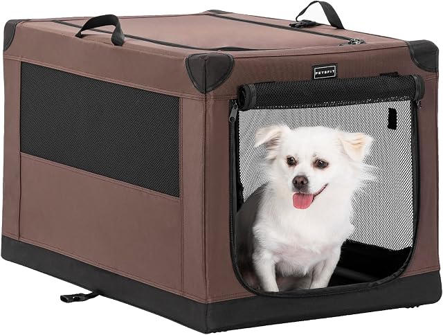 Petsfit Dog Crates for Car, Portable Dog Crates Medium Size, Lightweight Puppy Travel Crate for Small and Medium Dogs