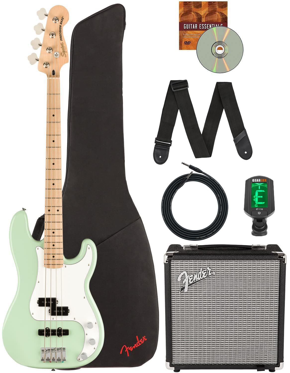 Fender Squier Affinity Precision Bass PJ - Surf Green Bundle with