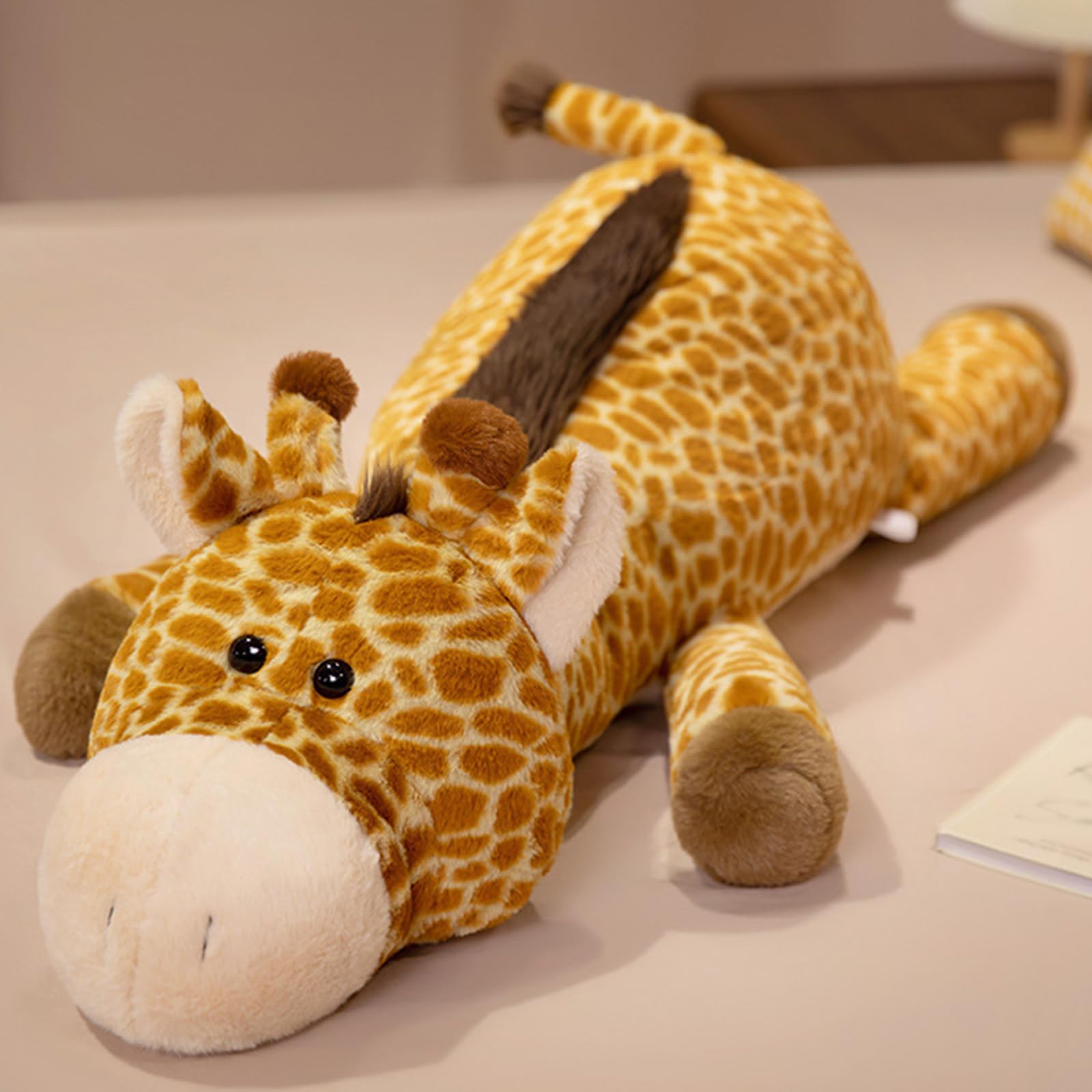 Giraffe Kuscheltier, 40/60/90/110cm Groß Plüschtier, Stofftier Plüsch Puppe Plüschtiere, Geschenk für Jungen Mädchen (90CM)
