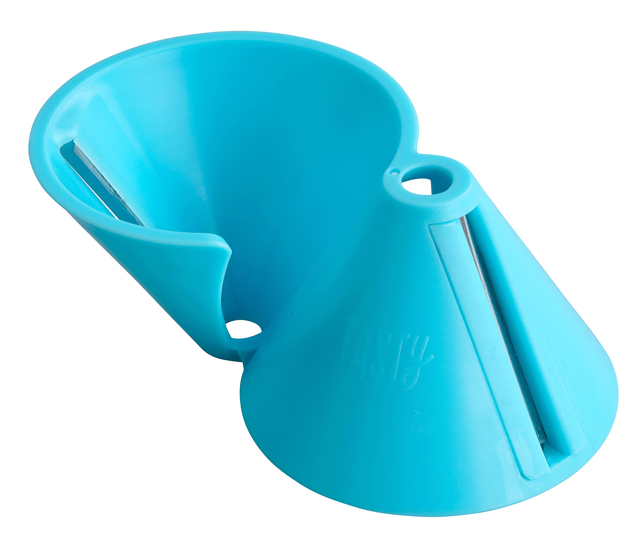 Tasty2 in 1 Spiral Slicer and Cutter, Hand Held Vegetable Spiraliser with Interlocking Funnels, Zoodles Spaghetti Maker and Vegetable Slicer Cutter, Colour: Blue, Dimensions: 10,5 x 5 x 7cm