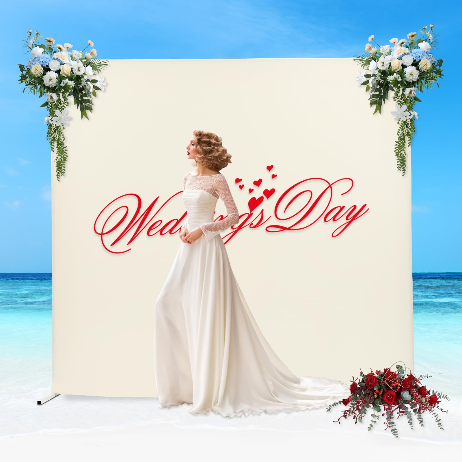 Wedding Backdrop Stand,Versatile Heavy Duty Backdrop Stand,Metal Stand Kit,Backdrop Stand,Adjustable Photo Background Stand,for Wedding/Ceremony/Party,Decoration,Birthday,Photo,Studio,Photography