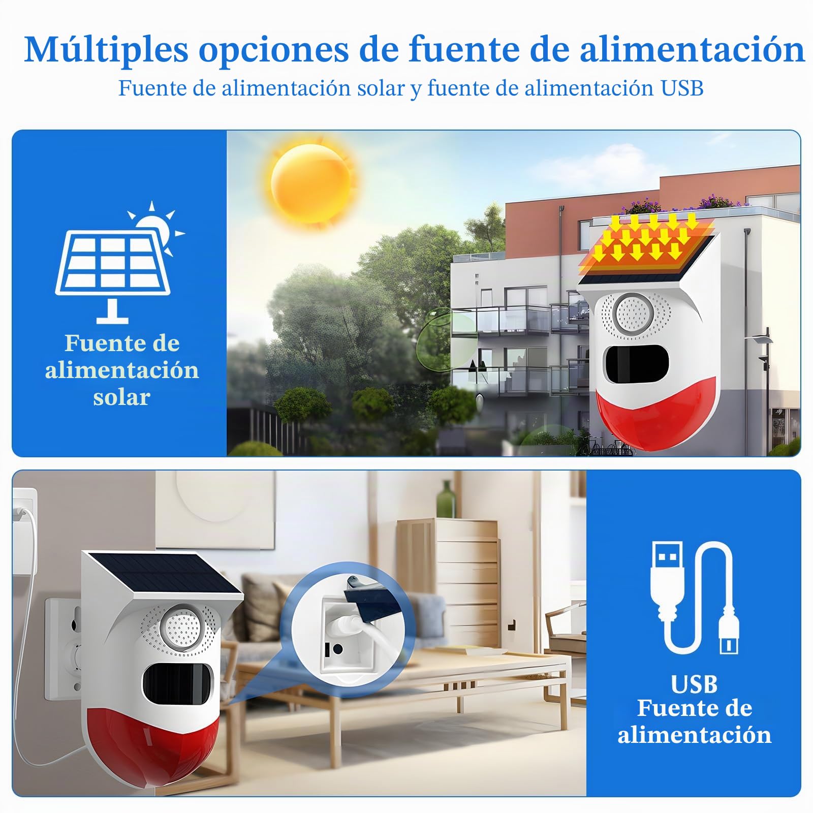 Yasorn Alarma Detector de Movimiento Exterior con Mando a Distancia, IP67 Impermeable, Sistema de Alarma para Garaje, Granja, Jardín, Interior, 120dB Alcance del Sensor IR 12m/110° (2Pack).
