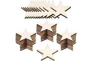 100 Pack Wooden 2 Inch Stars