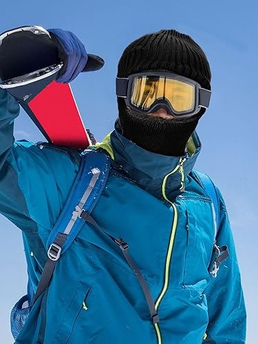 Miniatura 6 de 2 máscaras faciales de invierno para esquí, pasamontañas de punto cálido para hombres y mujeres, forro polar resistente al viento para deportes al