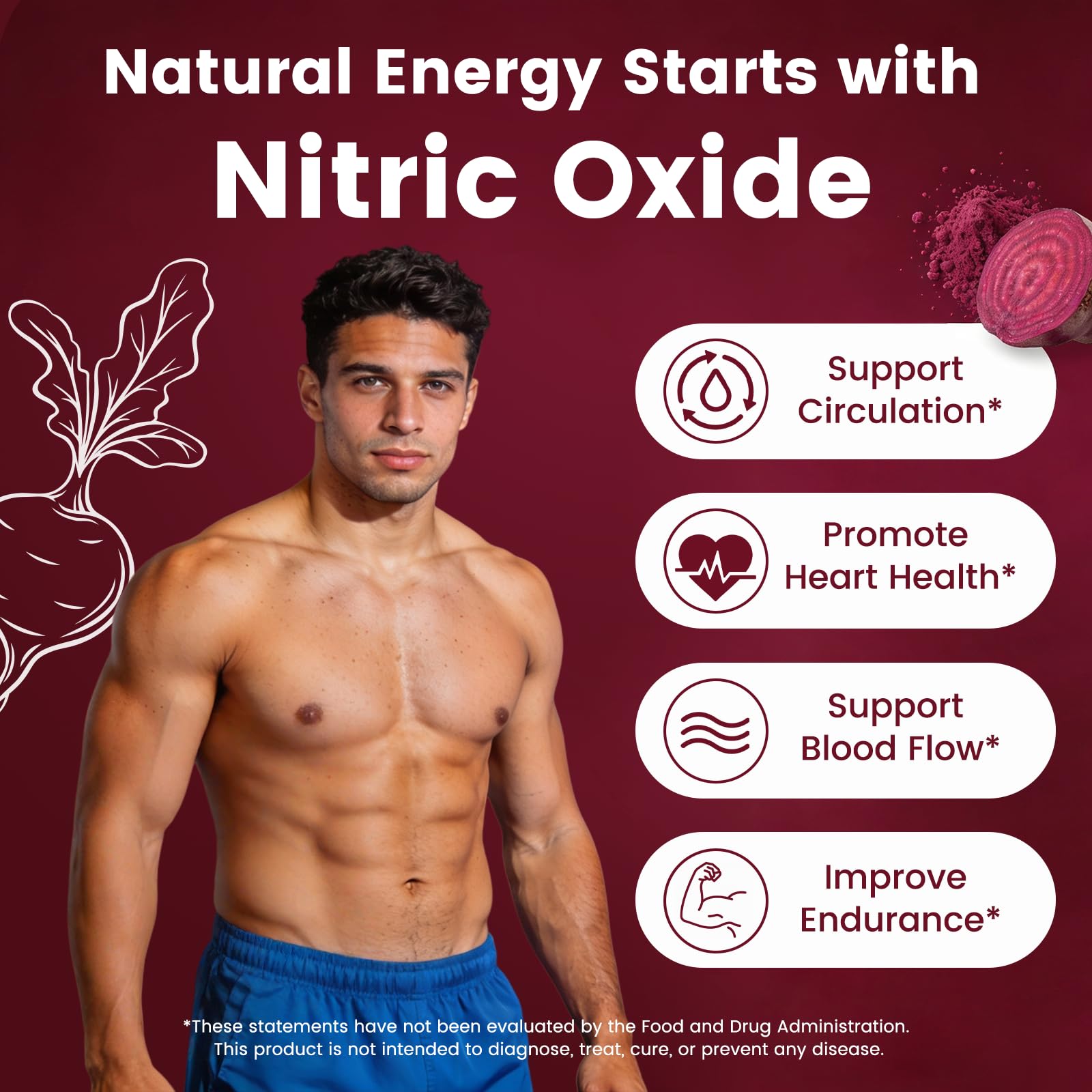 Organic Beet Root Powder Superfood, Natural Beets Supplement with Beetroot, Tart Cherry & Grape Seed Extract, Nitric Oxide Support for Energy, Endurance, Circulation & Heart Health* 35 Servings — Amazon image 6
