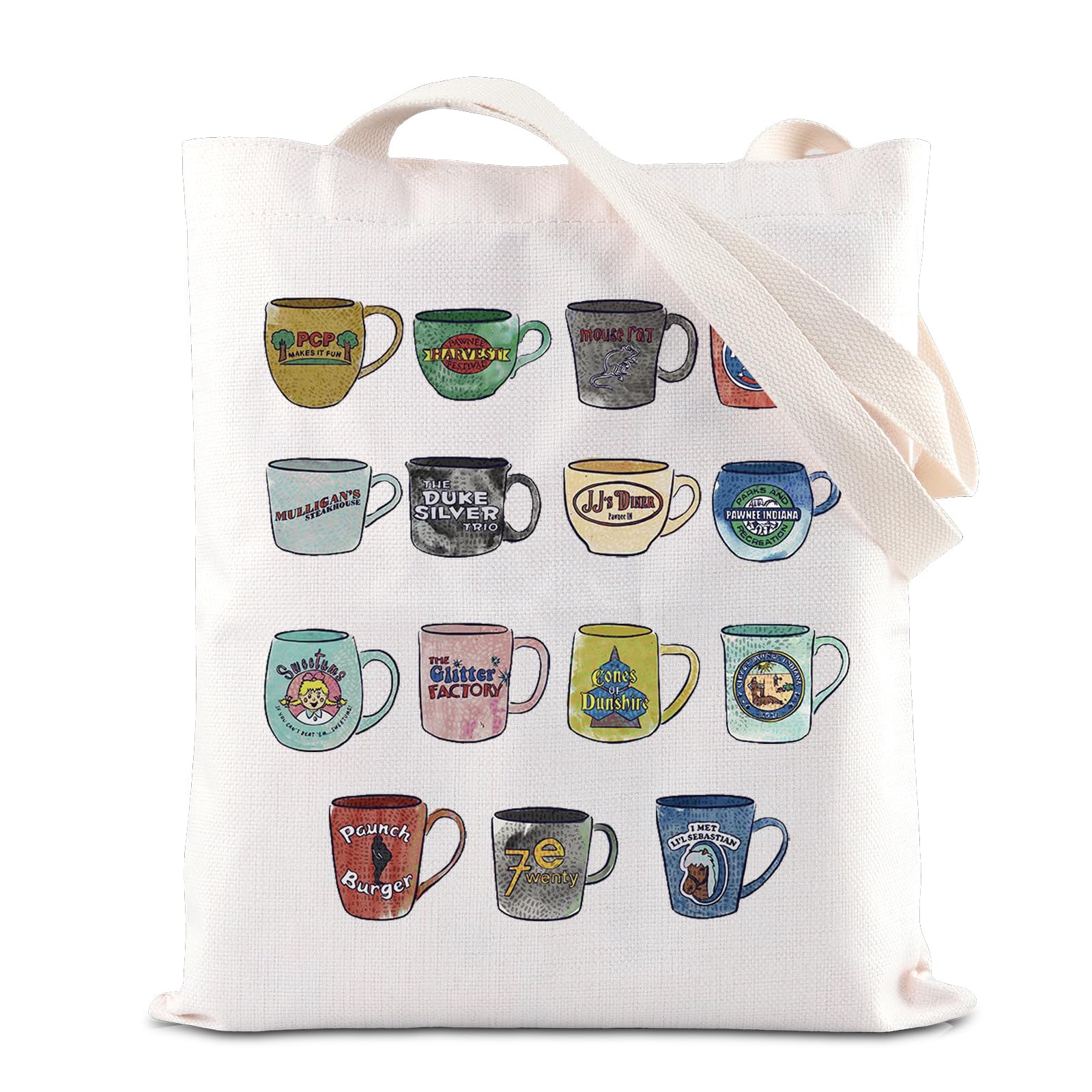 FOTAP Parks & Rec TV Show Inspired Gift Mugs & Tote Bag Merchandise for Fans