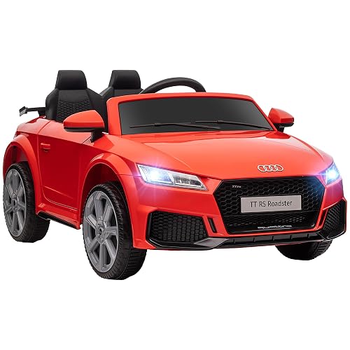 HOMCOM Coche Eléctrico para Niños 3+ Audi TT RS 12V 102x60x44 cm Rojo