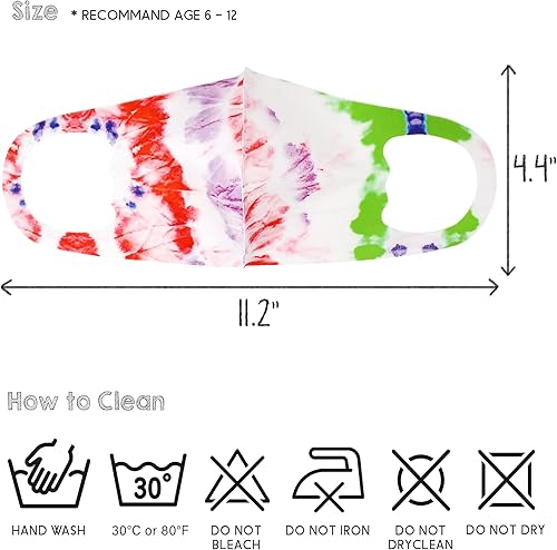 Miniatura 3 de Paquete de 5 variedades máscara de cara unisex de lindo animal, transpirable, lavable, reutilizable, para niños y niñas, talla única , Paquete de 5