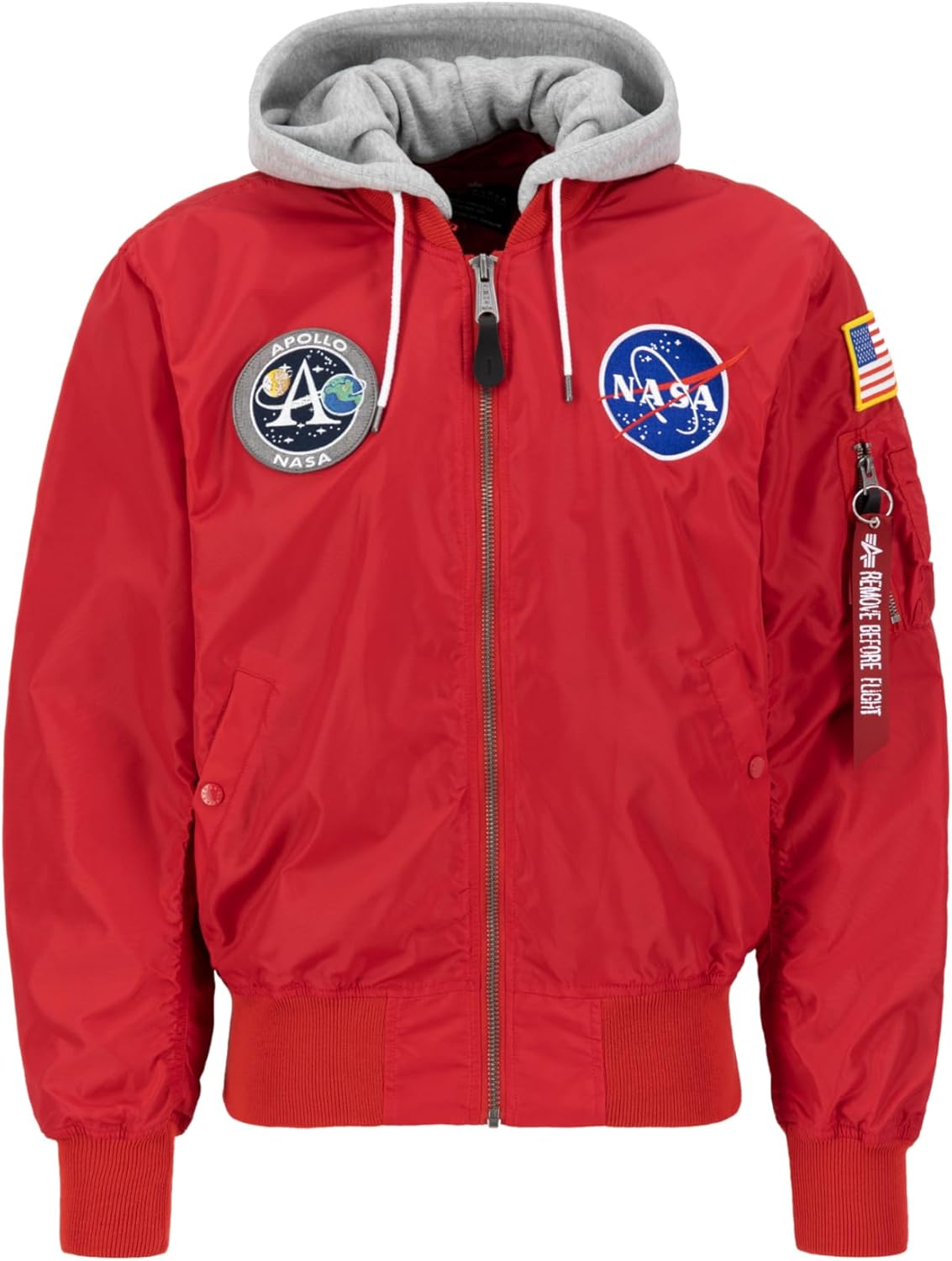 Alpha Industries MA-1 Zip Hood Apollo Bomber Jacket for Men Rep