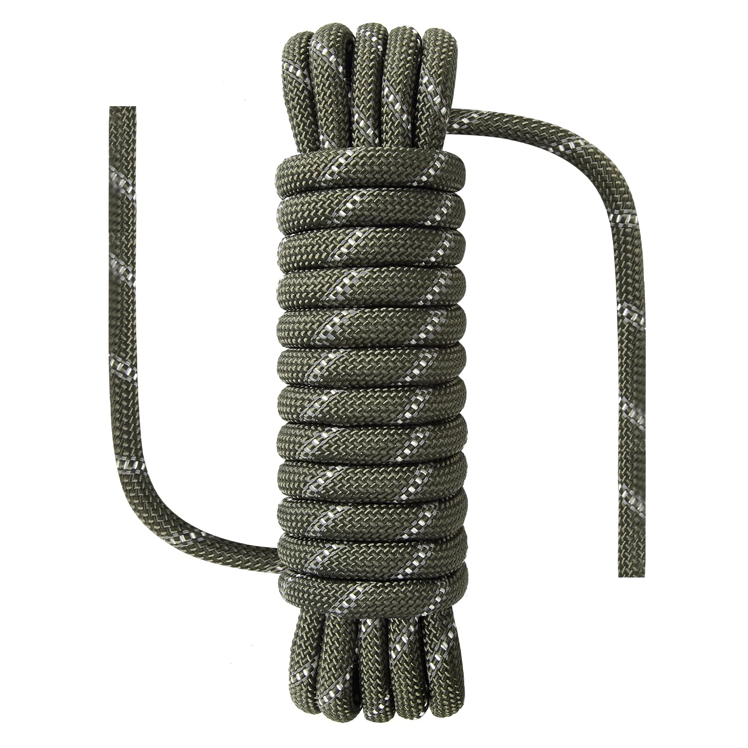 NorthPada Practice Rope, 10 mm x 10 Metres, Reflective Arm Green, Floating, Nylon/Polyester for Rappelling, Knot Tying Training, Tree Arborist, Swing — image 1