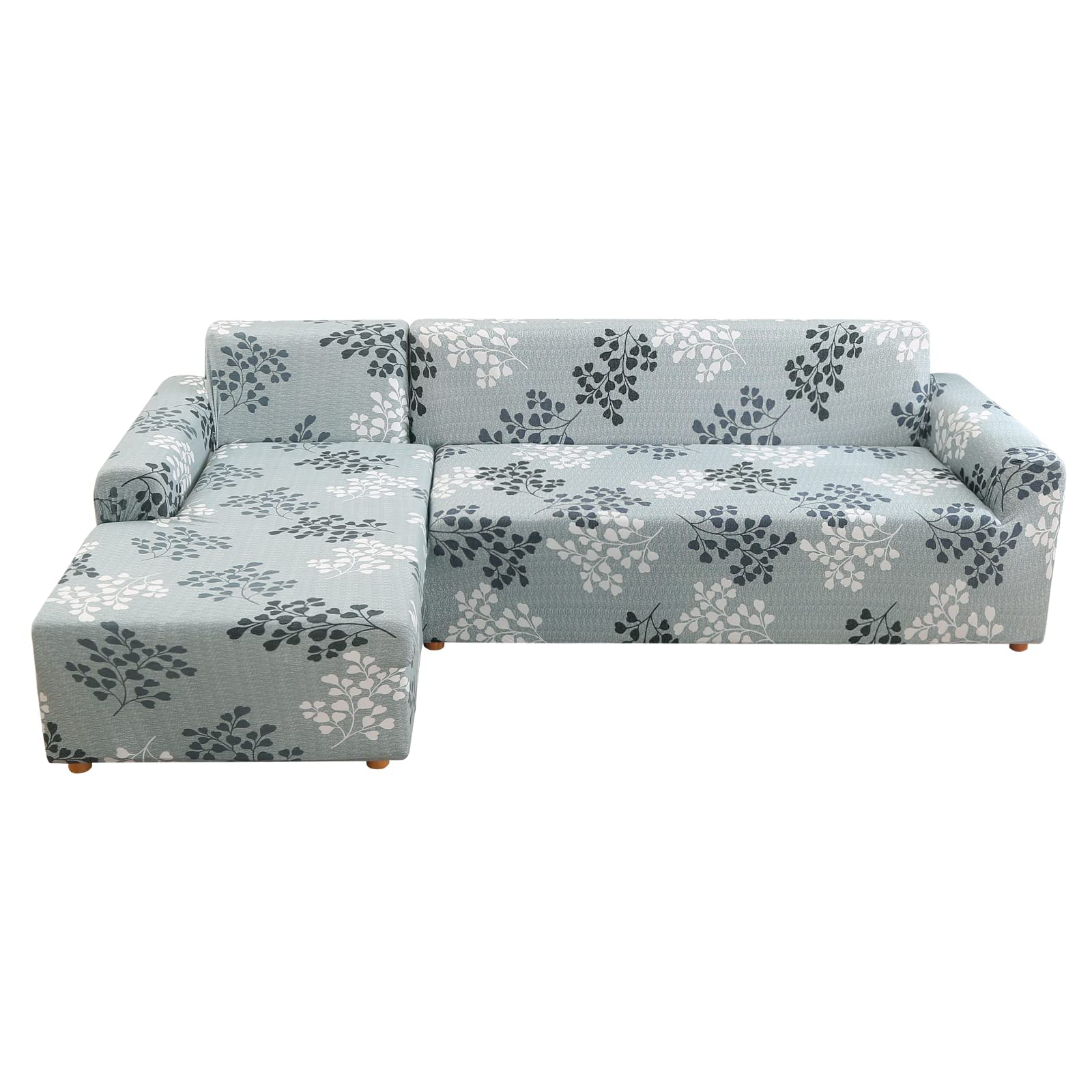 Lydevo Copridivano con Penisola Elasticizzato,Copridivano Angolare a Sinistra/Destra Universale con 2 Federi,Fodere Divano Penisola Forma di L,Chaise Longue Sofa Cover(2+2 Posti,Foglie D'autunno)