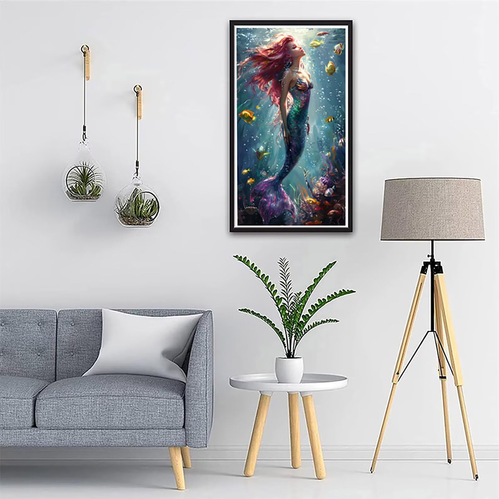Dipingere con i Numeri Adulti Mermaid, Dipingere con i Numeri Pescare, Fai da te Paint by Numbers per Principianti, Hobby Creativi Adulti, Painting by Numbers per Decorazioni Casa 80x160cm D-1200