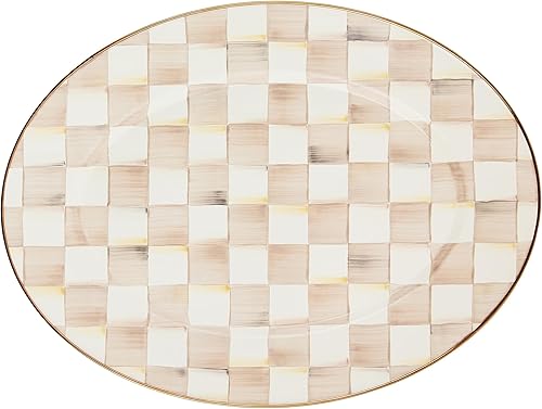 Miniatura 7 de MACKENZIE-CHILDS Courtly Check - Plato ovalado esmaltado, plato para servir para entretenimiento, mediano