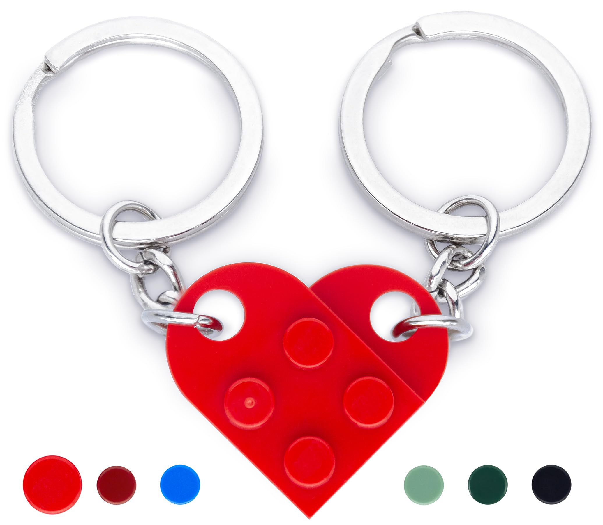 NumeroPhi - Llaveros Pareja Corazon, Matching Brick Keychain, Llaveros Novios, Llavero Enamorados, Lavero De Bloque De Amor