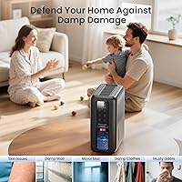 Vista 8 de Dehumidifiers for Bathroom with Moisture Absorber Bag Reusable, 68 OZ Water Tank Portable Quiet Dehumidifier for Bedroom with Auto Shut Off, 7