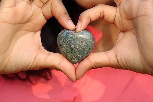 Miniatura 6 de Jet Ruby Fuschita Corazón hinchado Piedra Espíritu Guía de Piedra Piedra Cristal Blanco Terapia Curación Chakra Equilibrio Energía Amor Divino