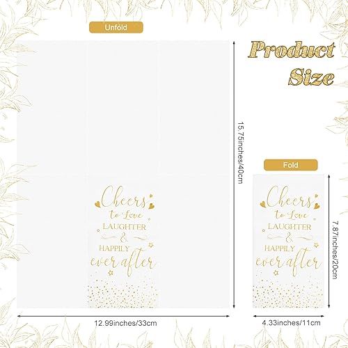 Miniatura 2 de 100 servilletas de despedida de soltera de oro rosa con texto en inglés "Cheers to Love Laughter and Happily Ever After" ("Cheers to Love Laughter