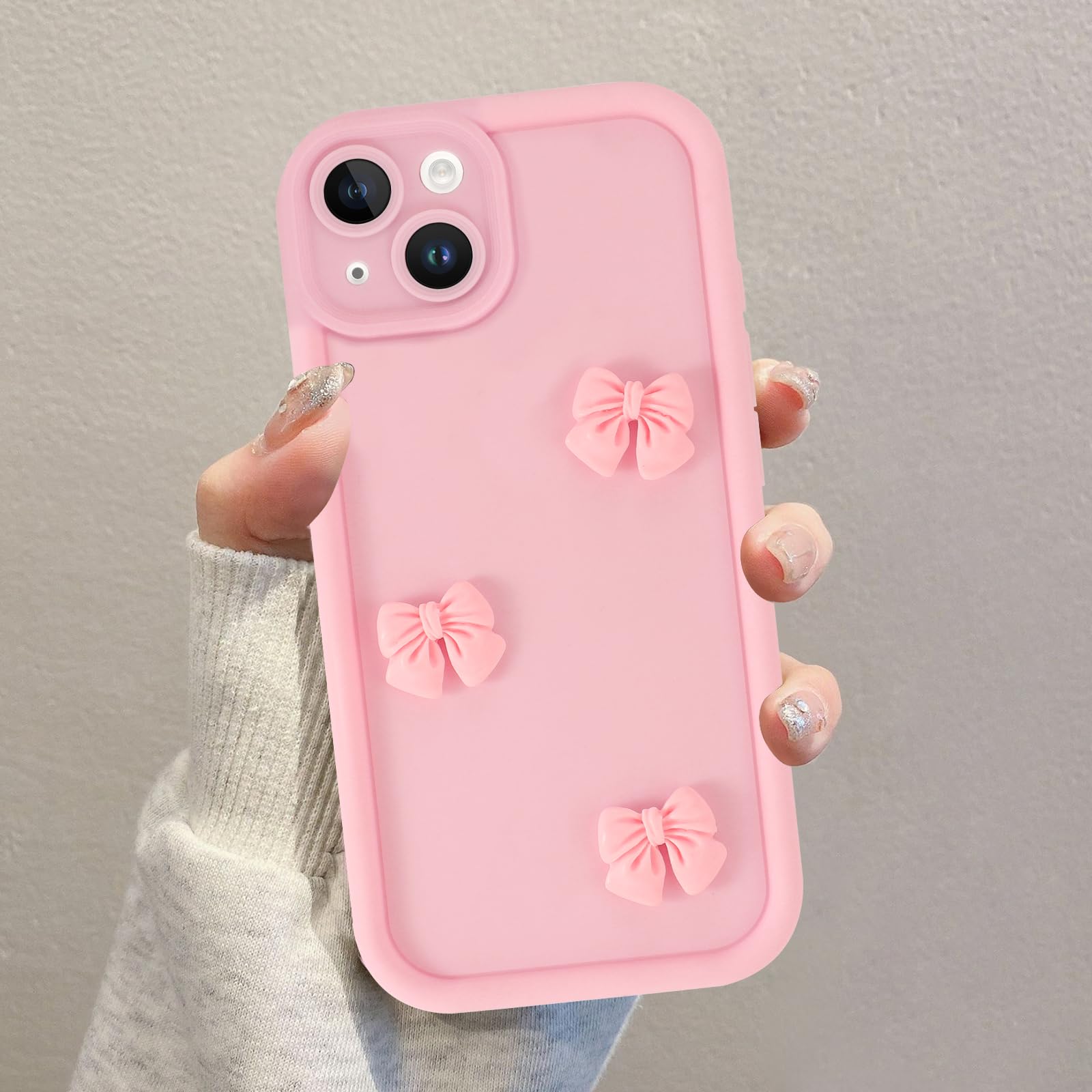 Coalbooliy Funda Para IPhone 17 6,3'' Blanco Carcasa Suave TPU Ultrafina Silicona Aesthetic Patrón Osito De Peluche 3D, Antigolpes Bumper Protección De Cámara Niña Regalo Case Móvil, 03
