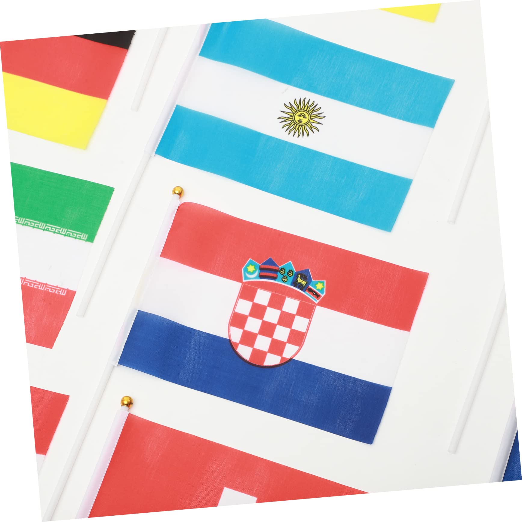 Hand Hielt Petites bannières de drapeau national sur 32 pays international pour, événements sportifs, festivals