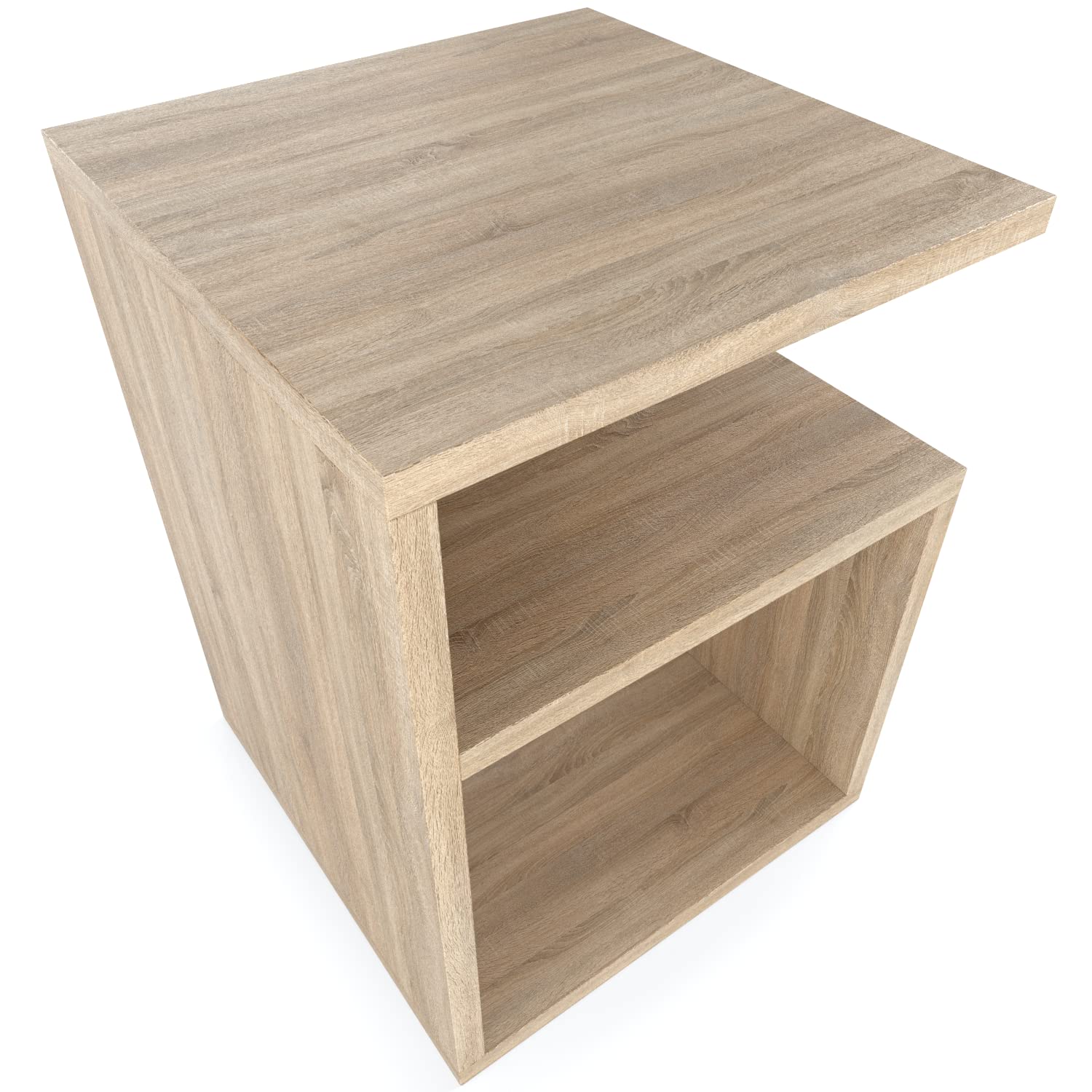MRBLS Nachtkastje, set van 2 stuks, moderne meubels zonder laden, voor je slaapkamer, woonkamer, bijzettafel, eenvoudige salontafel (mat wit), 32 x 40 x 30 cm (b x h x d