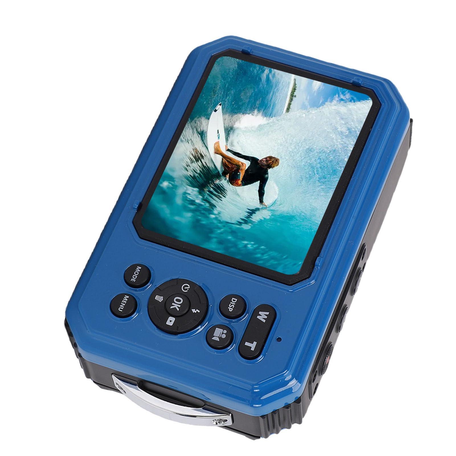 Jiawu Cámara Subacuática, 4K 64MP 33FT Impermeable Pantalla Dual Flotante, Cámara Digital Impermeable con Zoom 16X Enfoque Automático para Snorkel Natación Actividades Acuáticas
