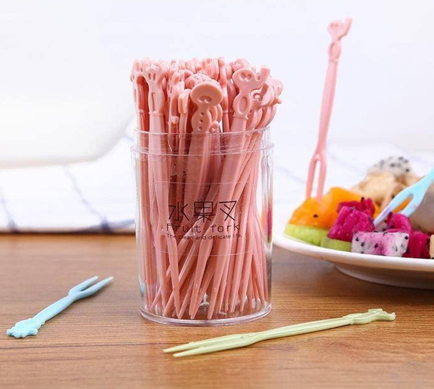 Lot De 100 Fourchettes à Fruits En Plastique - Idéal Apéros, Desserts Et Buffets